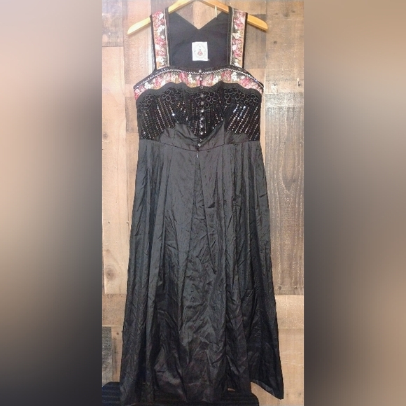 Krüger Original traditional high-quality Bavarian Dirndl Dress Silk Oktoberfest - Picture 1 of 16